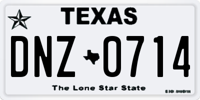 TX license plate DNZ0714