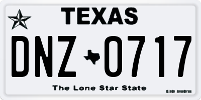 TX license plate DNZ0717