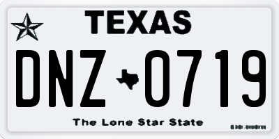TX license plate DNZ0719