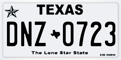 TX license plate DNZ0723