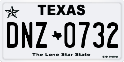 TX license plate DNZ0732