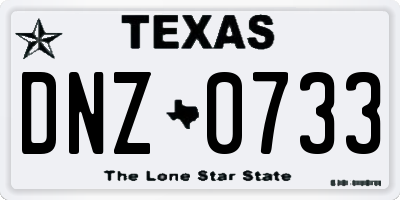 TX license plate DNZ0733