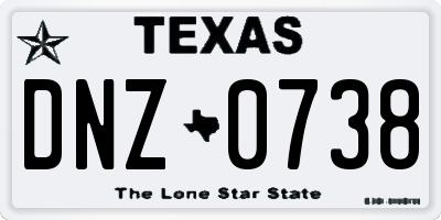 TX license plate DNZ0738
