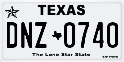 TX license plate DNZ0740