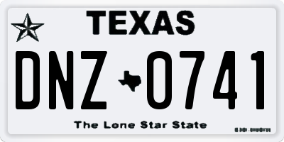 TX license plate DNZ0741