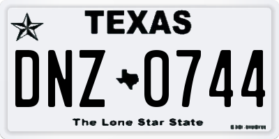 TX license plate DNZ0744