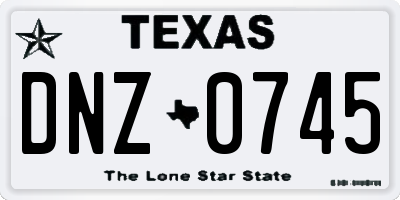 TX license plate DNZ0745