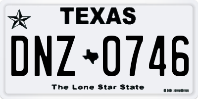 TX license plate DNZ0746