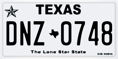TX license plate DNZ0748