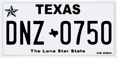TX license plate DNZ0750