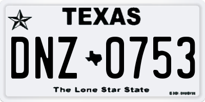 TX license plate DNZ0753