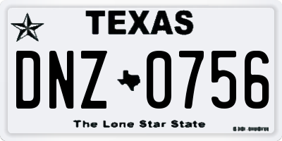 TX license plate DNZ0756