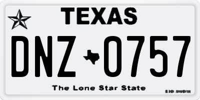 TX license plate DNZ0757