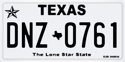 TX license plate DNZ0761