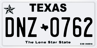TX license plate DNZ0762