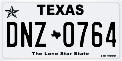 TX license plate DNZ0764
