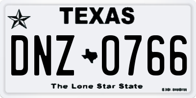 TX license plate DNZ0766