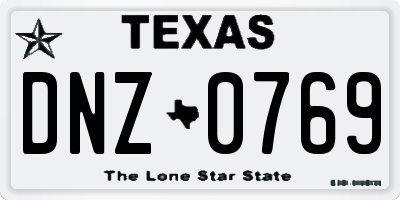 TX license plate DNZ0769