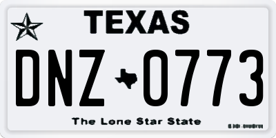 TX license plate DNZ0773