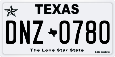 TX license plate DNZ0780
