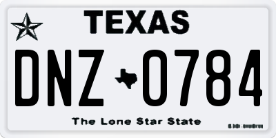 TX license plate DNZ0784