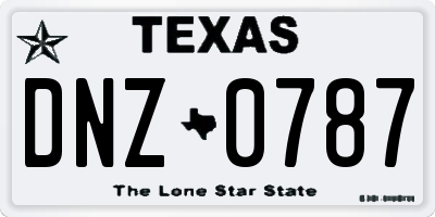 TX license plate DNZ0787