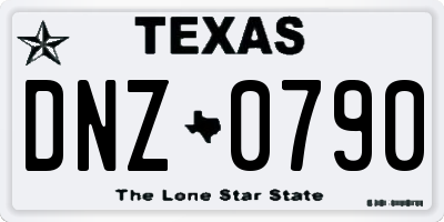 TX license plate DNZ0790