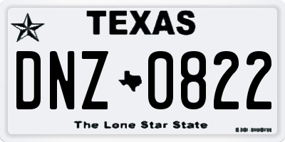 TX license plate DNZ0822