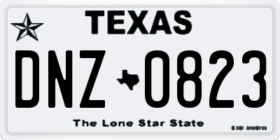 TX license plate DNZ0823
