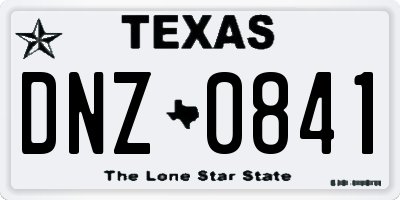 TX license plate DNZ0841