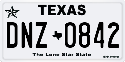 TX license plate DNZ0842