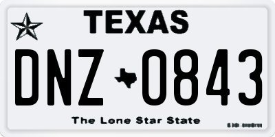 TX license plate DNZ0843
