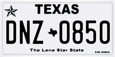TX license plate DNZ0850