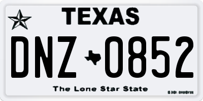 TX license plate DNZ0852