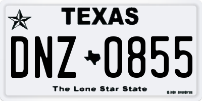 TX license plate DNZ0855