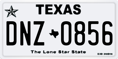 TX license plate DNZ0856