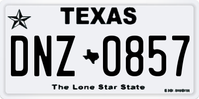 TX license plate DNZ0857