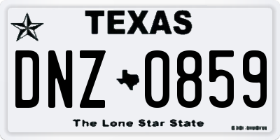 TX license plate DNZ0859