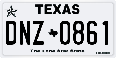 TX license plate DNZ0861