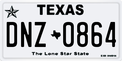 TX license plate DNZ0864