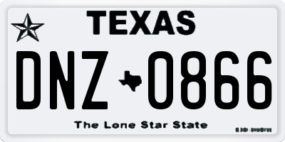 TX license plate DNZ0866