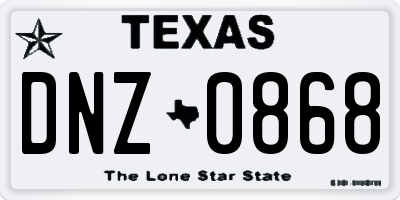 TX license plate DNZ0868