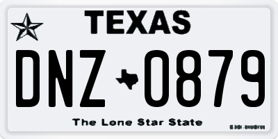 TX license plate DNZ0879