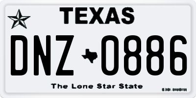 TX license plate DNZ0886
