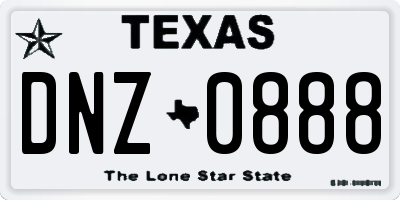 TX license plate DNZ0888