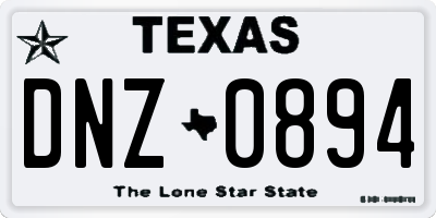TX license plate DNZ0894