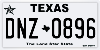 TX license plate DNZ0896