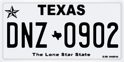 TX license plate DNZ0902