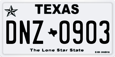 TX license plate DNZ0903