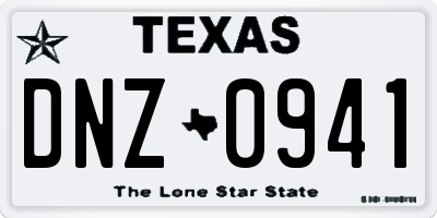 TX license plate DNZ0941
